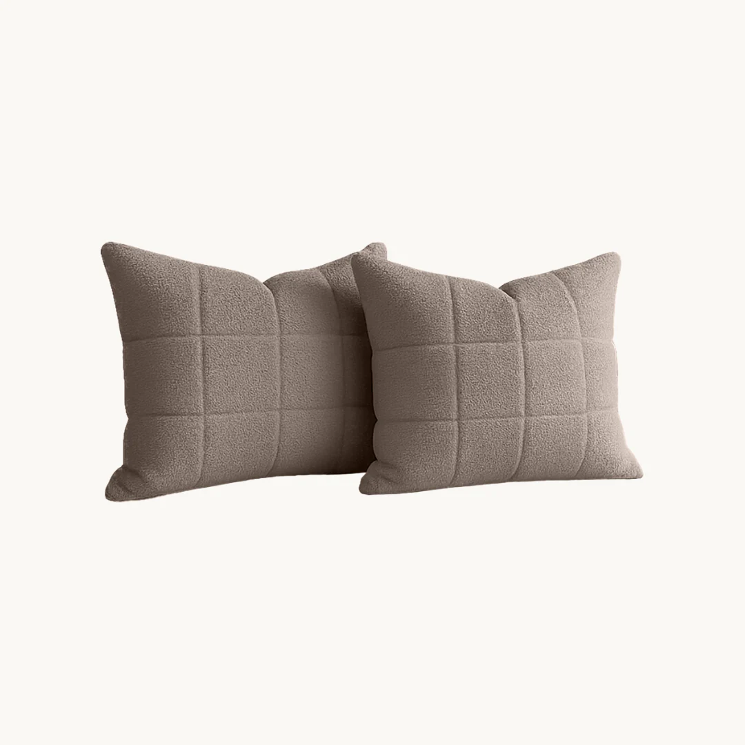 Y-NOT Kussenslopen Vol & Gevoerd Teddy Taupe/Grey 2-Pack 60x70 cm