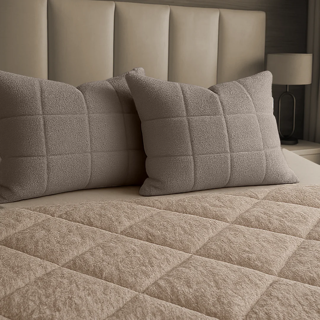 Y-NOT Kussenslopen Vol & Gevoerd Teddy Taupe/Grey 2-Pack 60x70 cm - Image 2