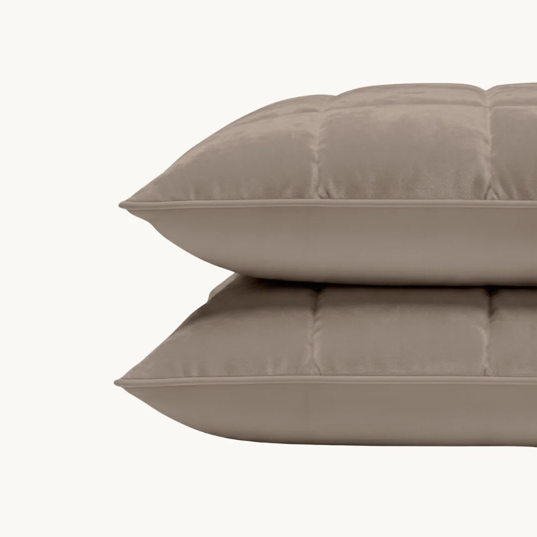 Y-NOT Kussenslopen Vol & Gevoerd Velvet Taupe/Grey 2-Pack 60x70 cm - Image 3