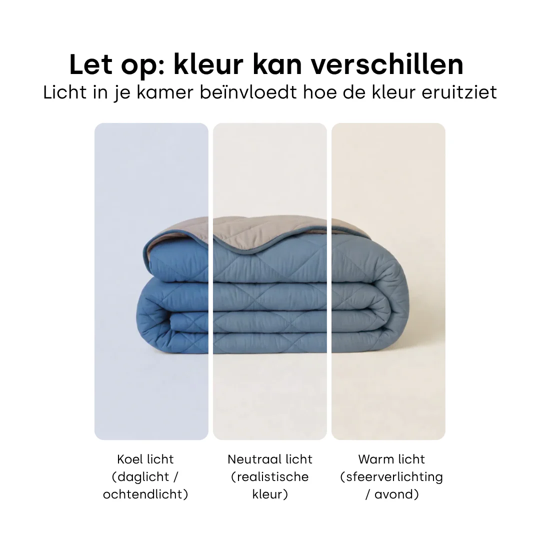 Y-NOT All Year Dekbed Bluestone / Taupe - Image 10