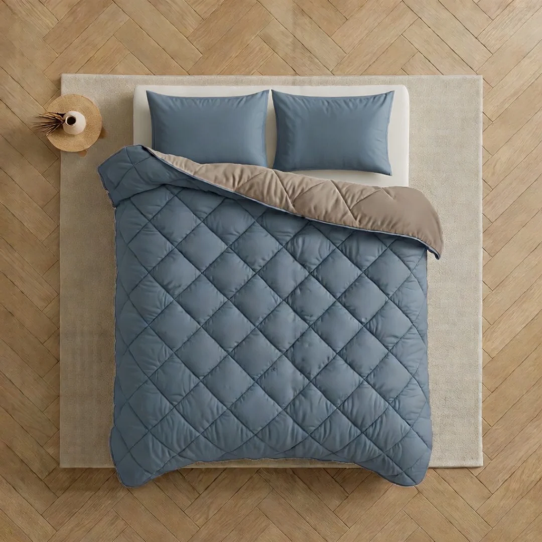 Y-NOT All Year Dekbed Bluestone / Taupe - Image 14