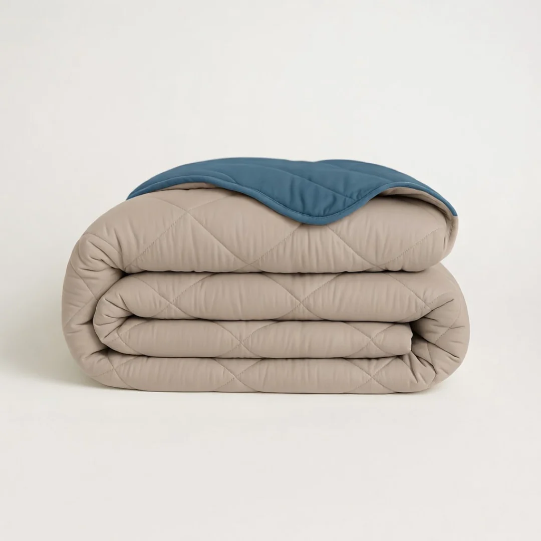 Y-NOT All Year Dekbed Bluestone / Taupe - Image 4