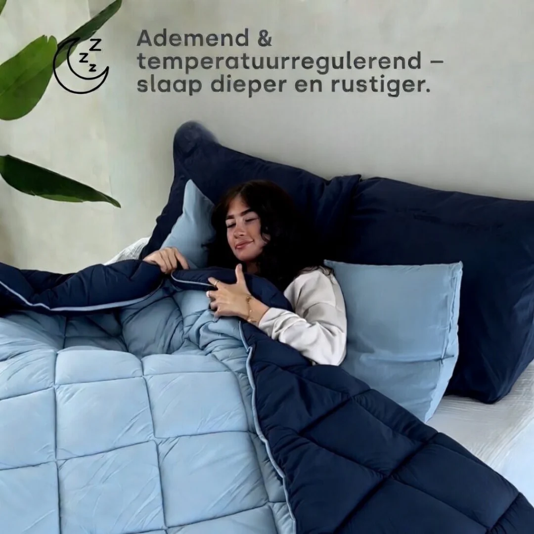 Y-NOT All Year Dekbed Light Blue / Dark Blue - Image 6