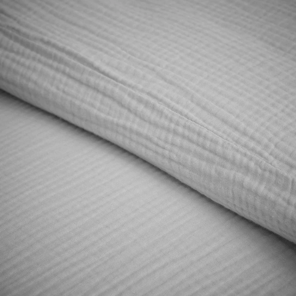 Bedsprei Mousseline 220TC Grey 270x230 cm - Image 3