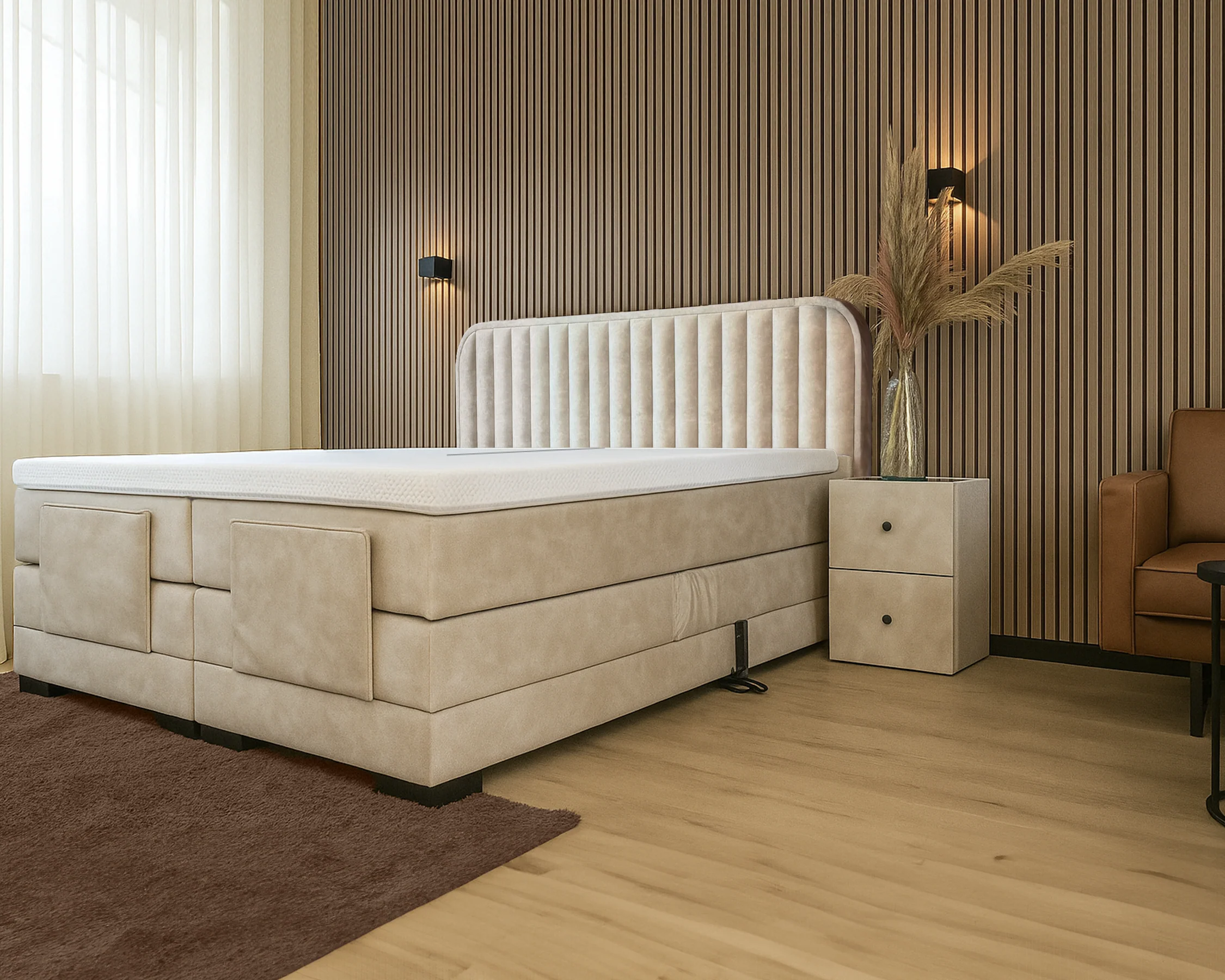 Y-NOT - Elektrische Boxspring - Japandi Rondo - Complete set - Nº29 Ivory - Image 3