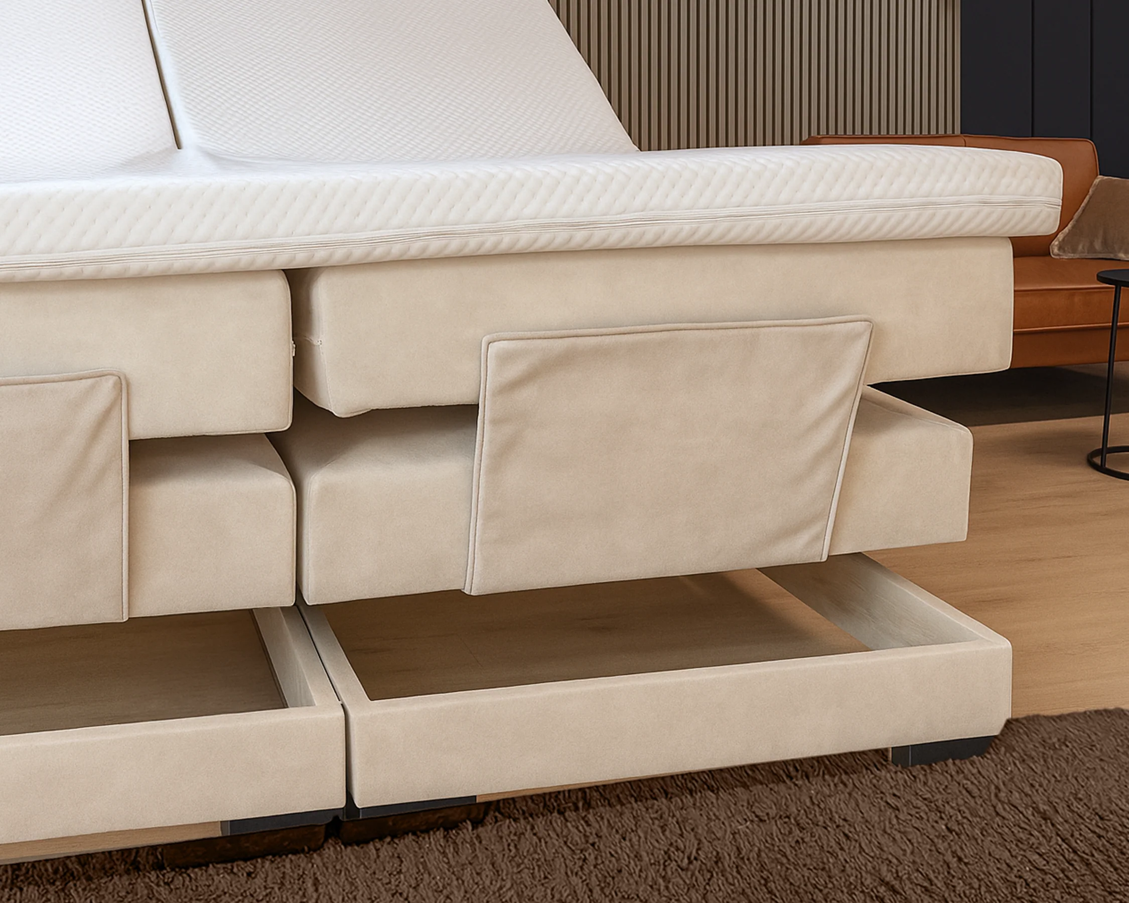 Y-NOT - Elektrische Boxspring - Japandi Rondo - Complete set - Nº29 Ivory - Image 5
