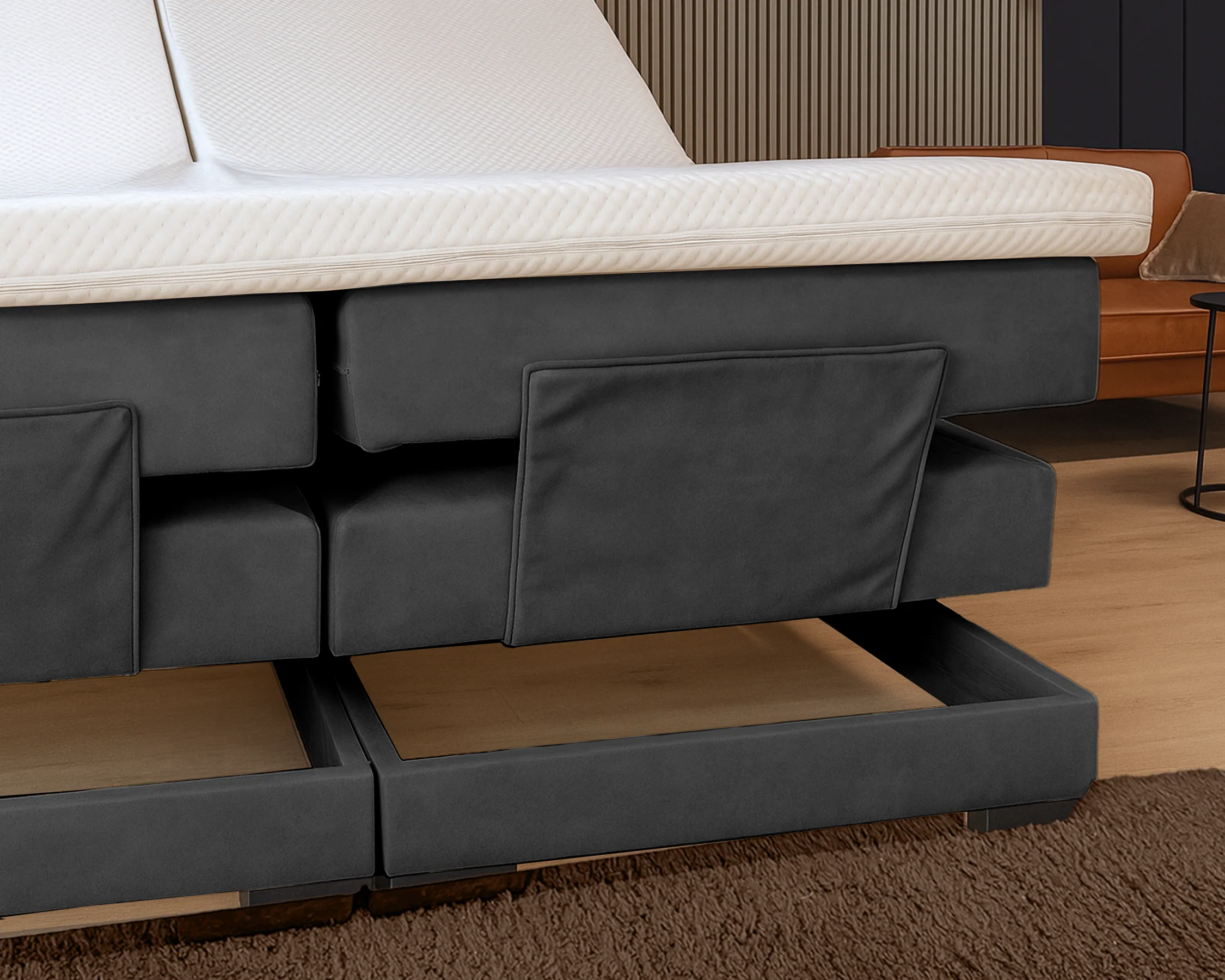Y-NOT - Elektrische Boxspring - Japandi Rondo - Complete set - Nº32 Antraciet - Image 5