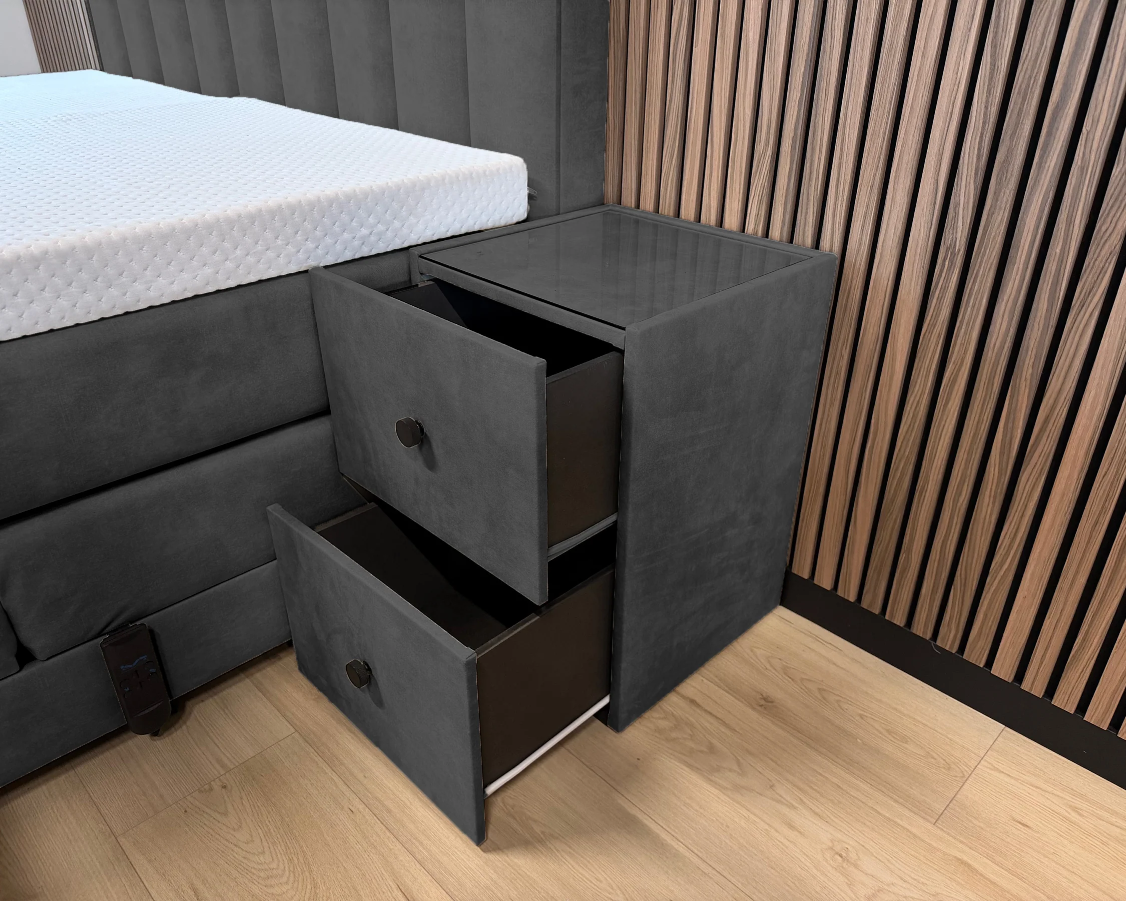 Y-NOT - Elektrische Boxspring - Lumière - Complete set - Nº19 Caviar Dark Gray - Image 12